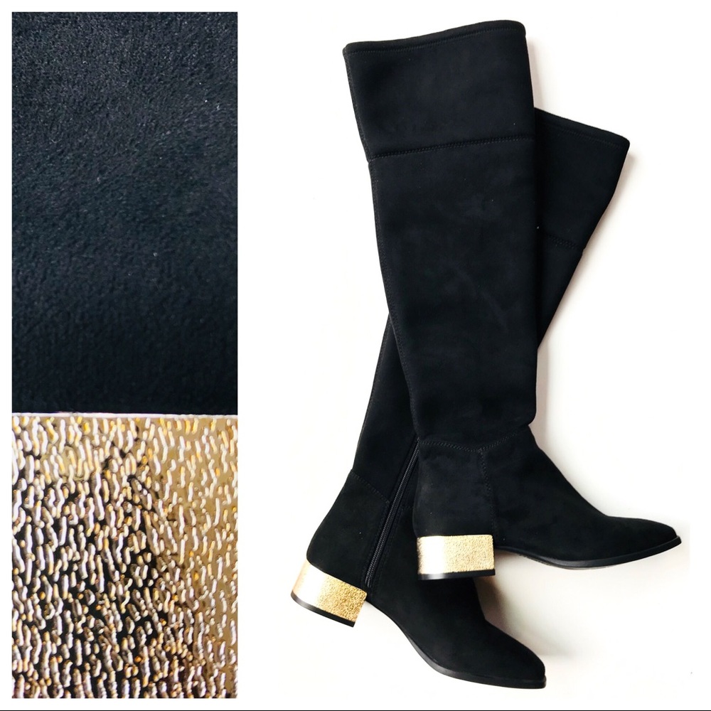 NIB Anne Klein velvet-smooth pull-on OTK boots 8.5